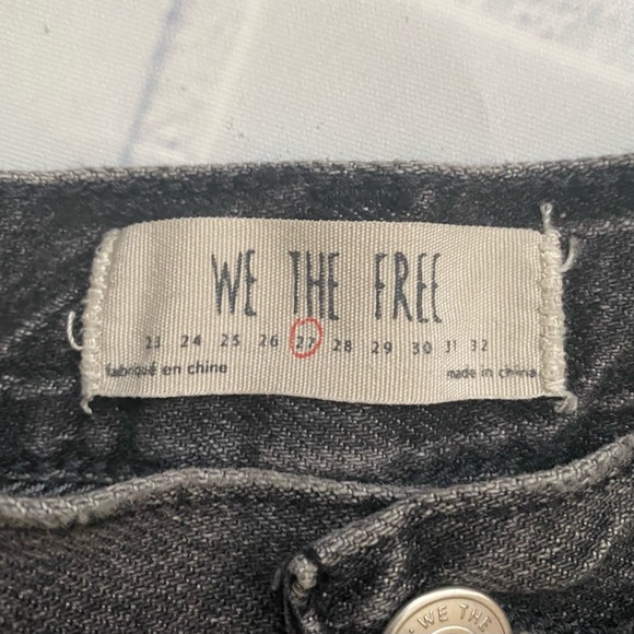 Free People We The Free Gray Faded Denim Cutoff Jean Shorts - Picture 7 of 8